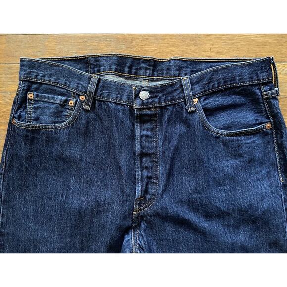 LEVI’S 501 Button-Fly Straight Leg Dark Wash Jeans sz 36x30 (Actual 36x29) - Picture 3 of 13